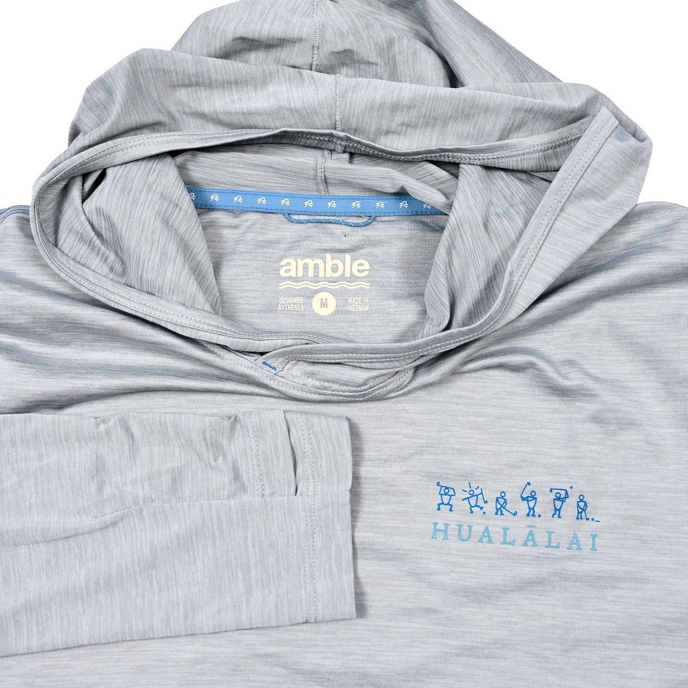 Amble Offshore Hualalai Hawaii Golf  Performance Hoodie Men's Medium Resort Gray